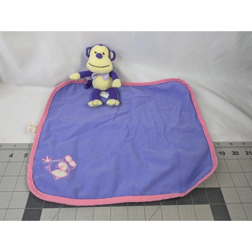 Berenguer Doll Purple Monkey Octopus Plush Lovey Security Blanket‎ 12x11 Inch